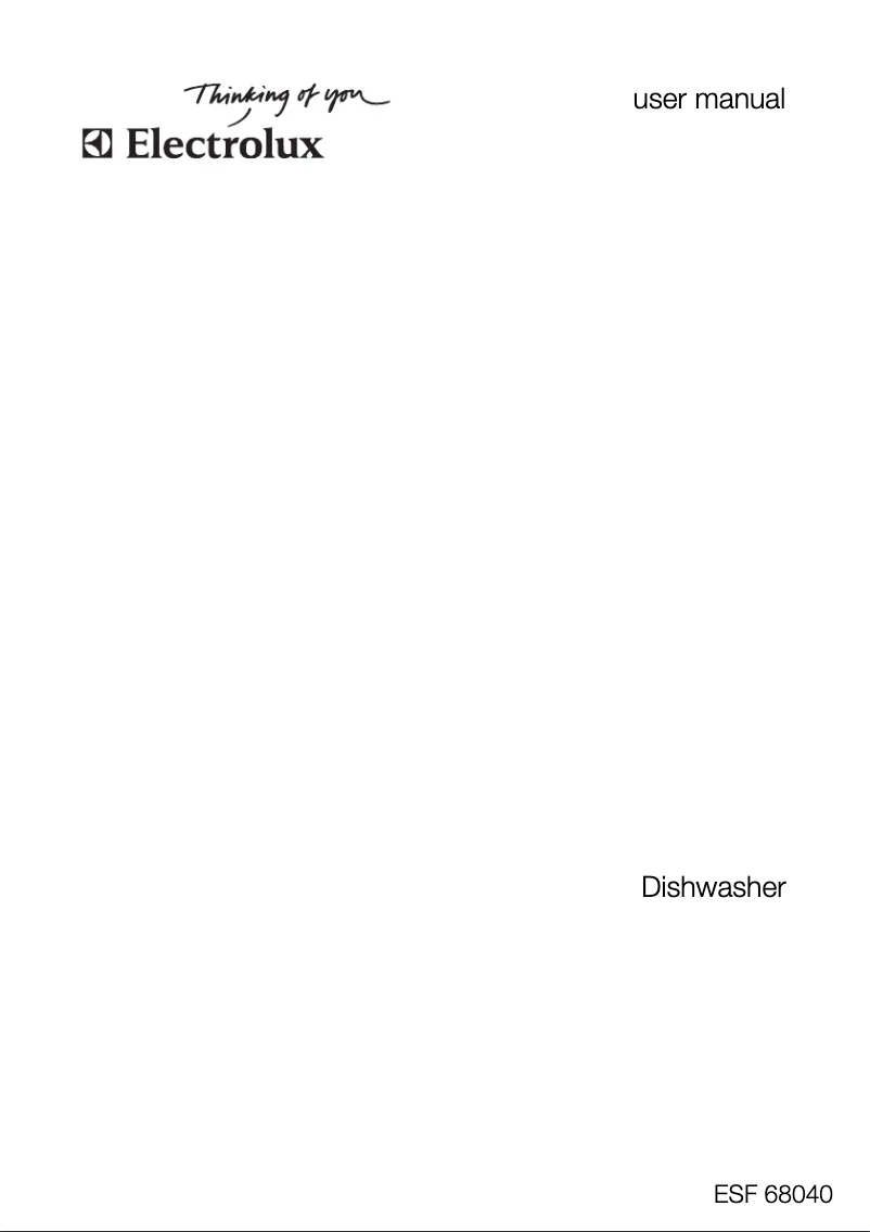 Page 1 de la notice Manuel utilisateur Electrolux ESF68040