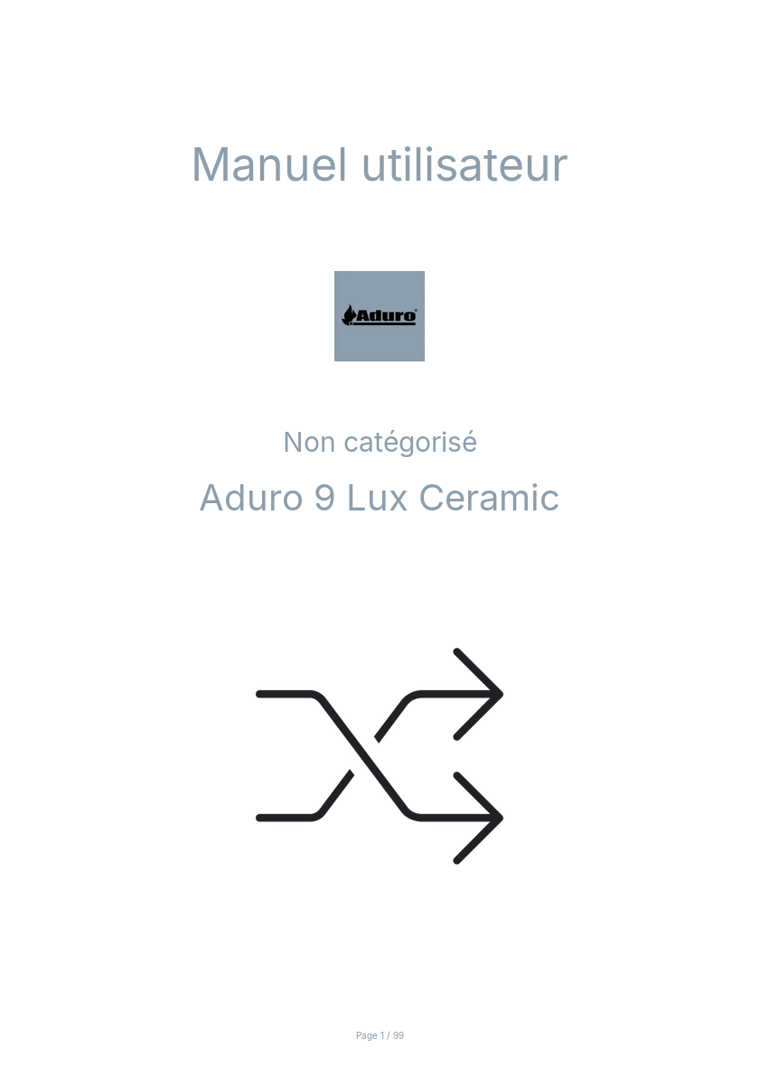 Page n°1 - Manuel utilisateur Aduro 9 Lux Ceramic