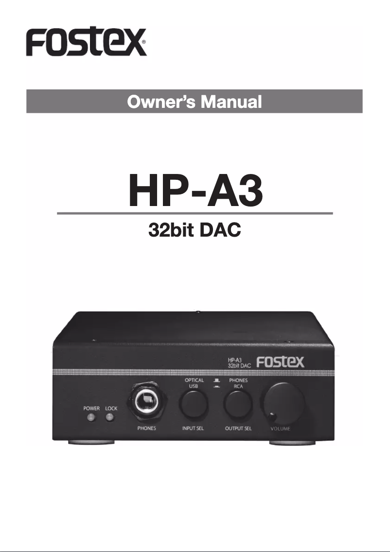 Image de la première page du manuel de l'appareil HP-A3