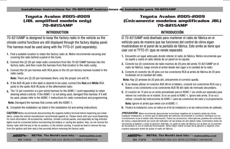 Image de la première page du manuel de l'appareil 70-8215AMP