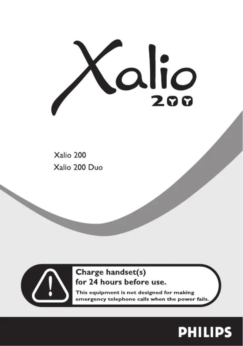 Page n°1 - Manuel utilisateur Philips Xalio 200 TD6031