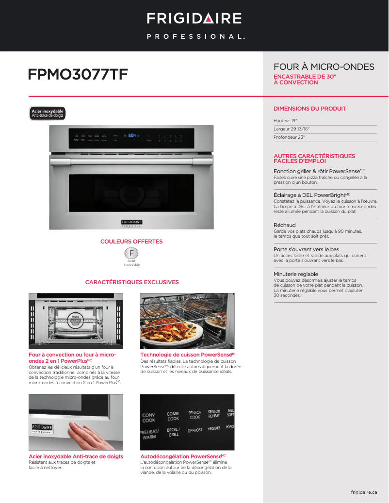 Image de la première page du manuel de l'appareil FPMO3077TF