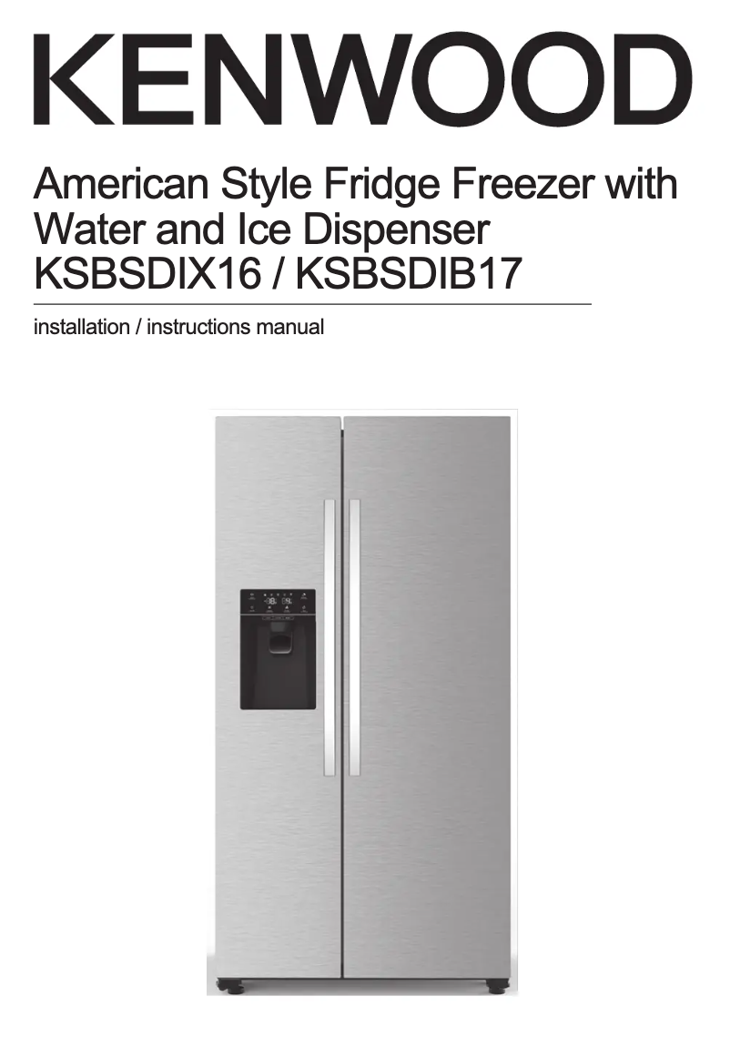 Page n°1 - Manuel utilisateur Kenwood KSBSDIB17