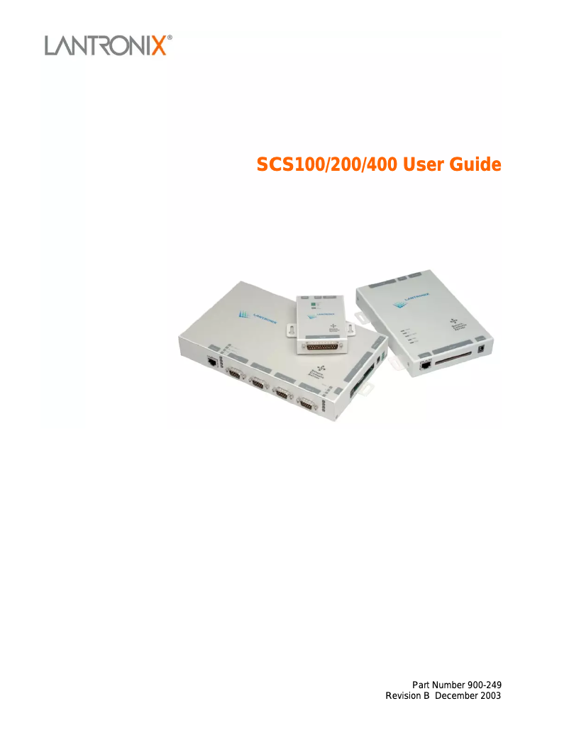 Page 1 de la notice Manuel utilisateur Lantronix SCS400-12