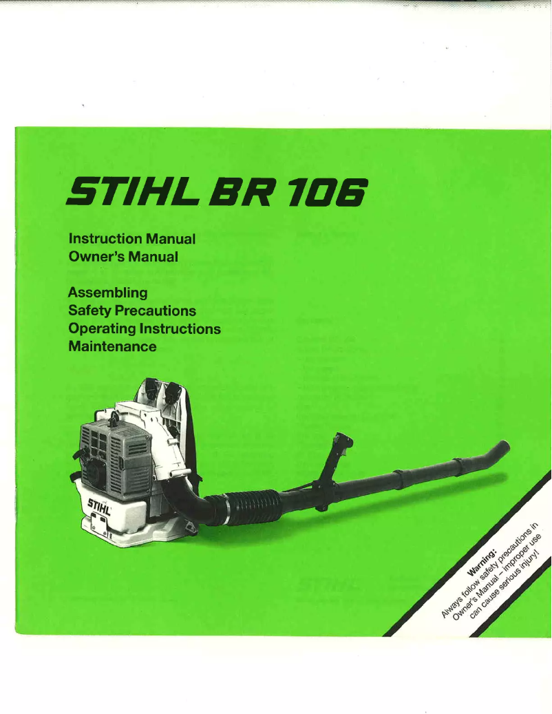 Page n°1 - Manuel utilisateur Stihl BR 106