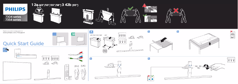 Page n°1 - Guide de démarrage rapide Philips 55PUS7304