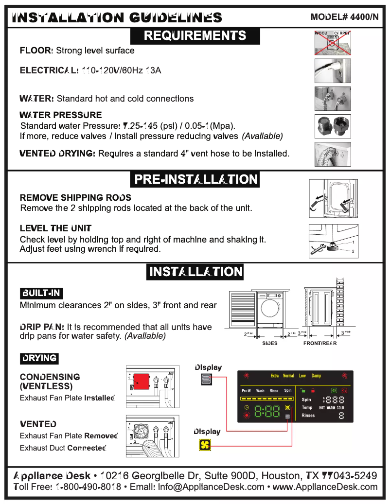 Page 1 de la notice Fiche technique Equator EZ4400N