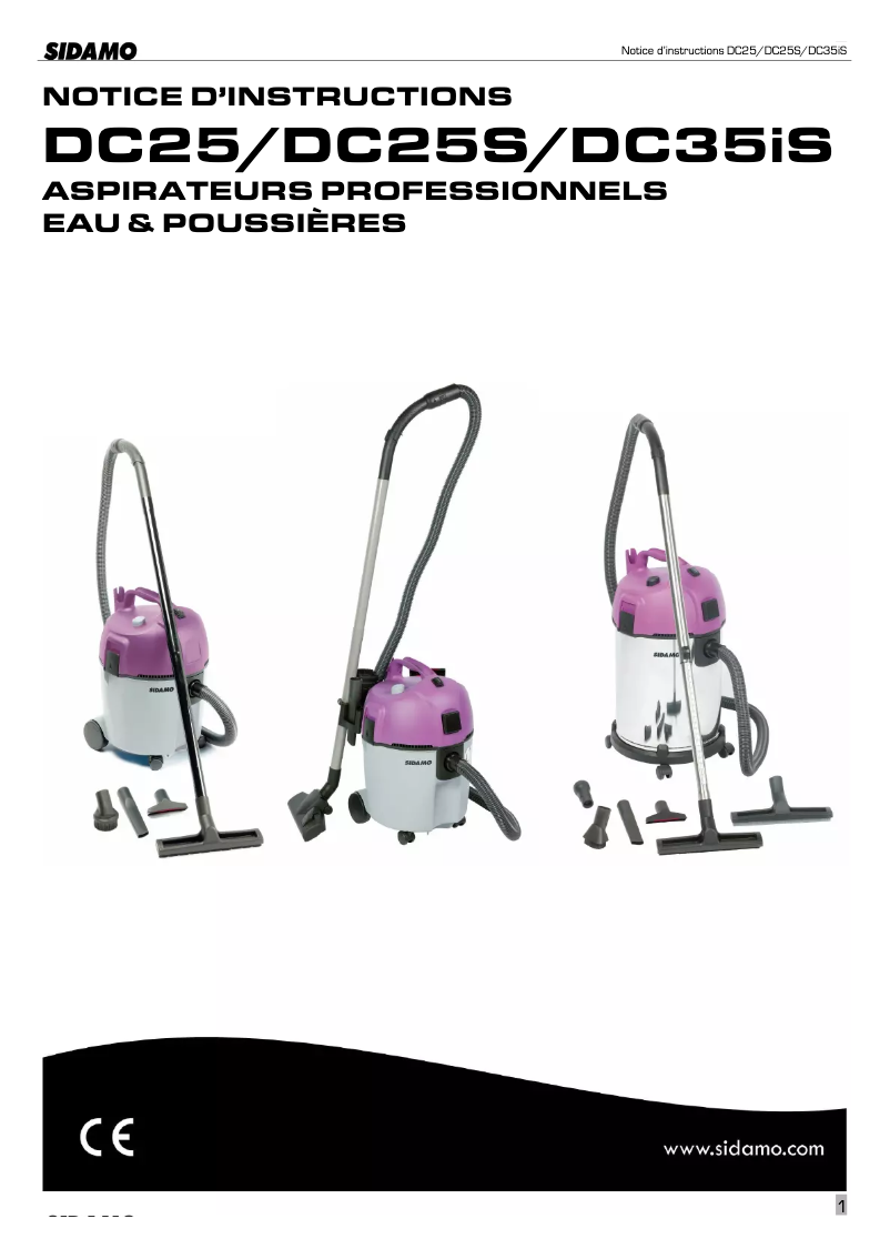 Page 1 de la notice Manuel utilisateur Sidamo DC 35 Is