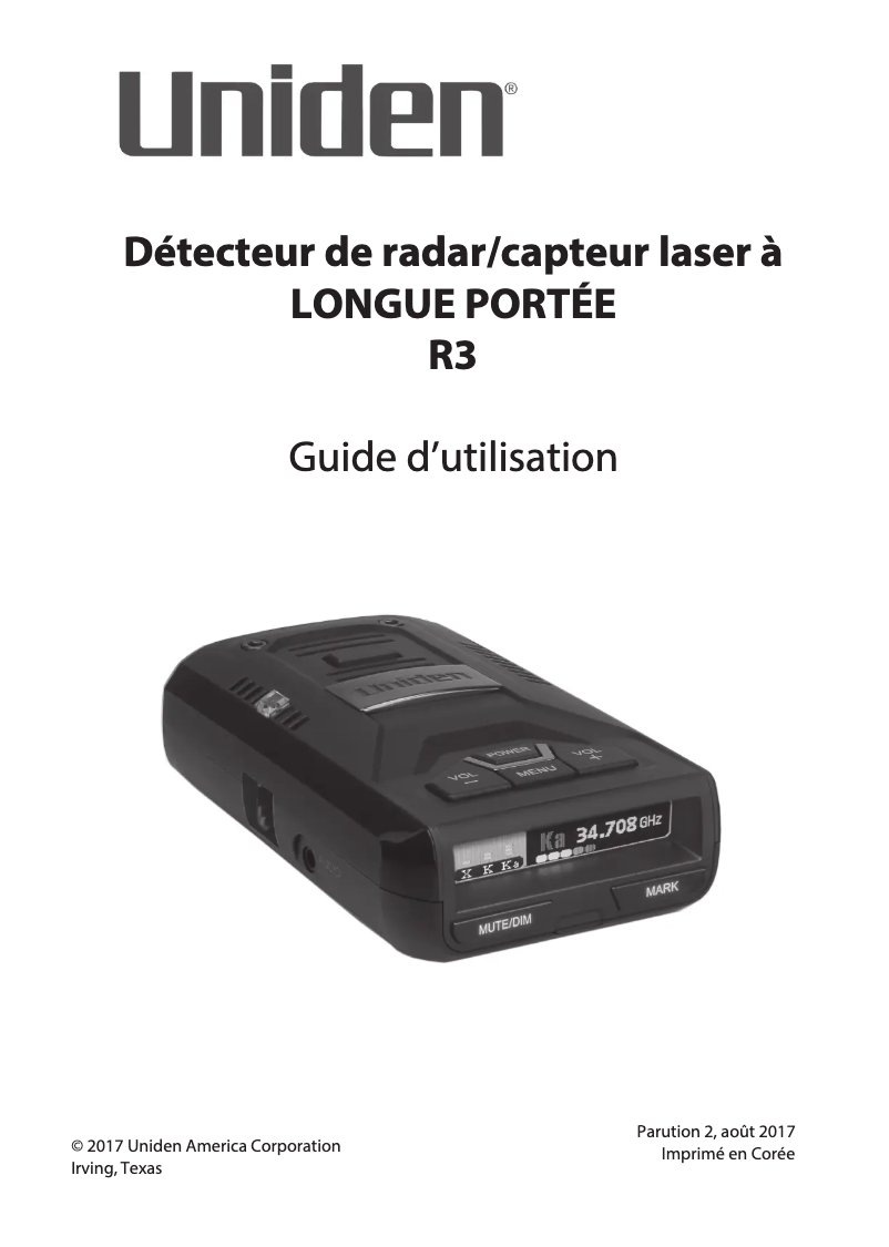 Image de la première page du manuel de l'appareil GRAN ALCANCE R3