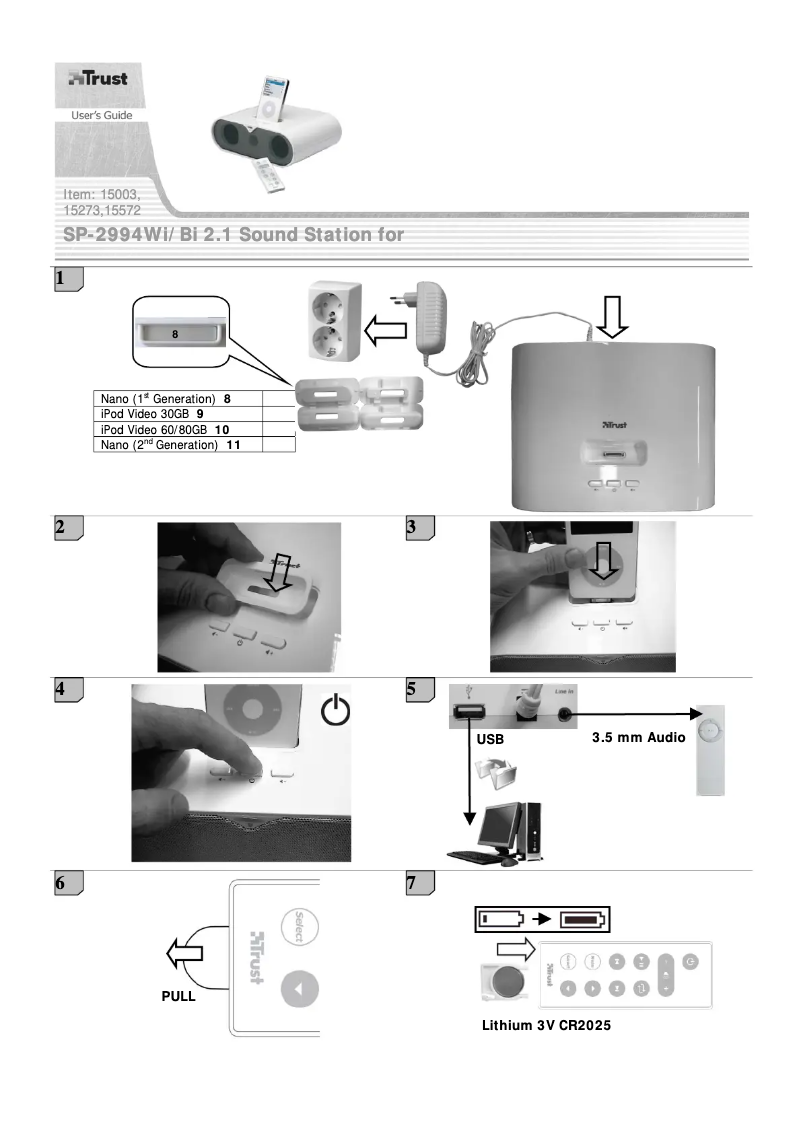 Page n°1 - Manuel utilisateur Trust Sound Station for iPod SP-2994Bi