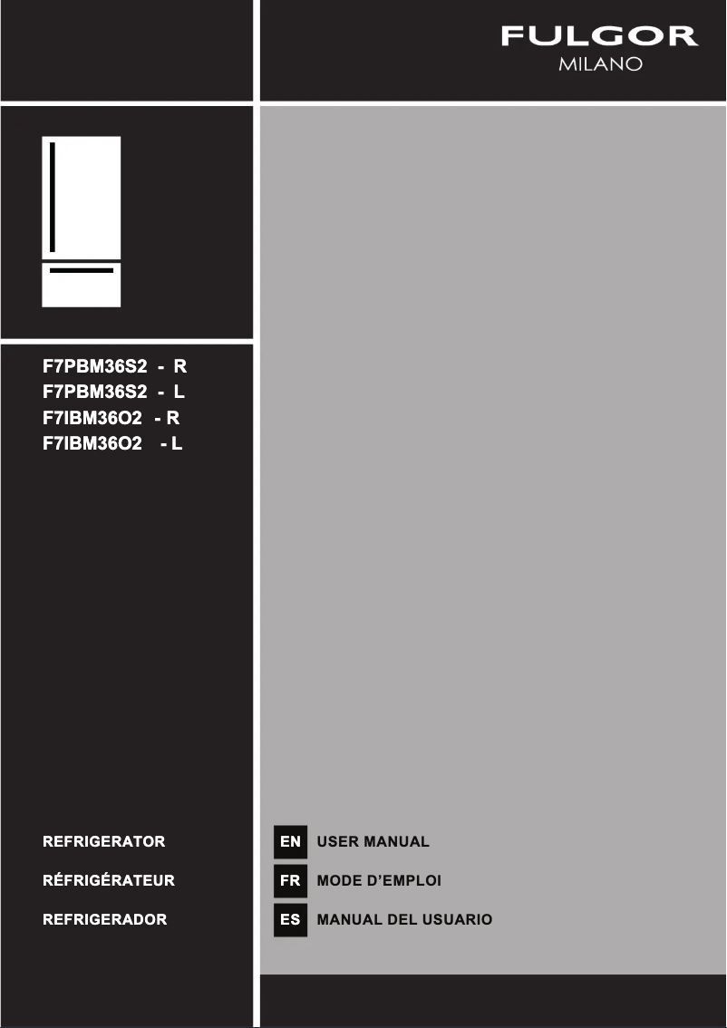 Page 1 de la notice Manuel utilisateur Fulgor Milano F7PBM36S2-L