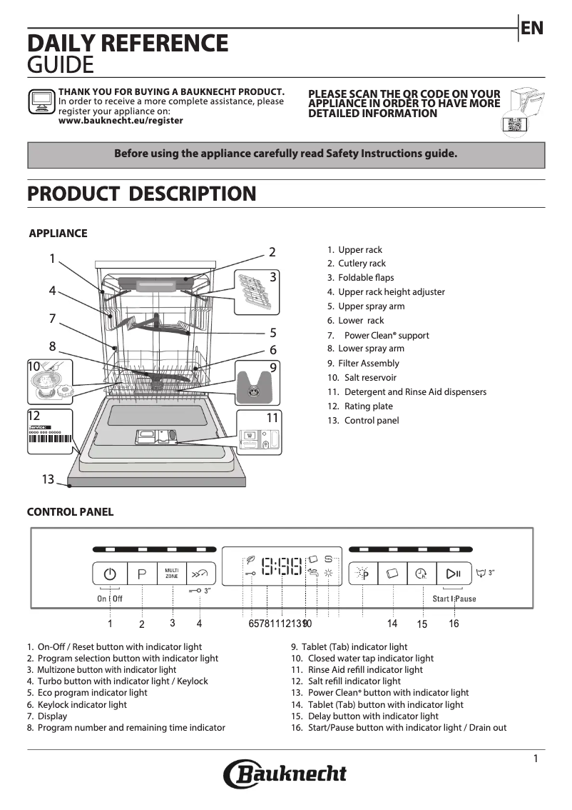 Page 1 of the manual Safety Instructions Bauknecht BBO 3O41 PL X CH