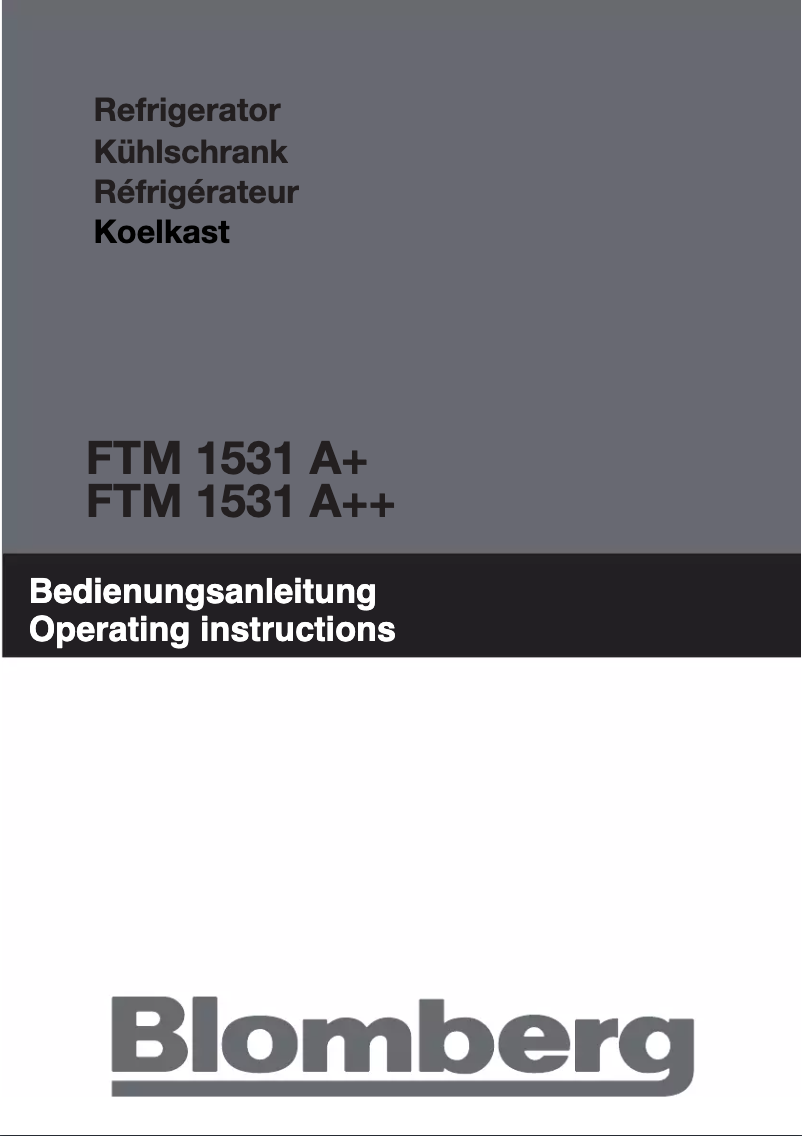 Page 1 de la notice Manuel utilisateur Blomberg FTM 1531 A
