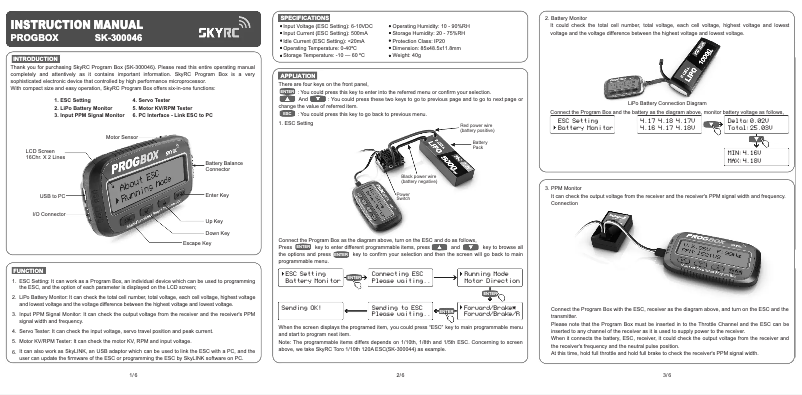 Page 1 de la notice Manuel utilisateur SkyRC SK-300046