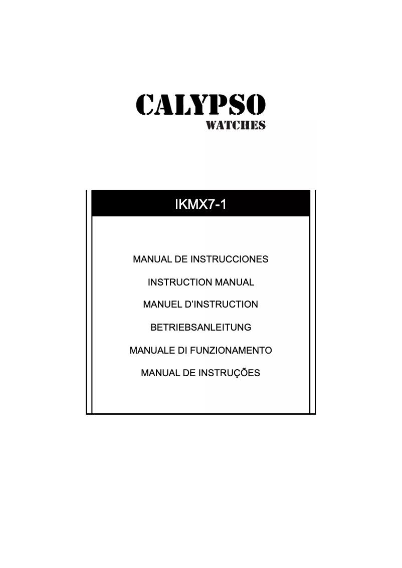 Page n°1 - Manuel utilisateur Calypso K5764