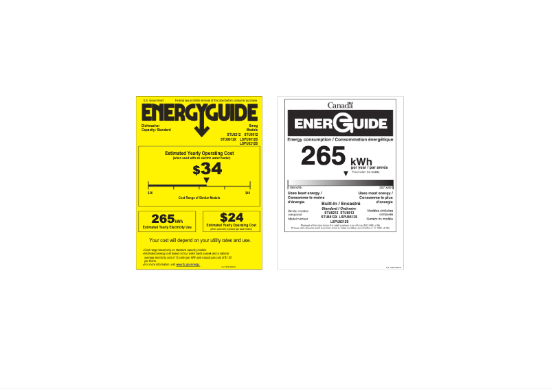 Page 1 de la notice Label énergétique Smeg LSPU8212S