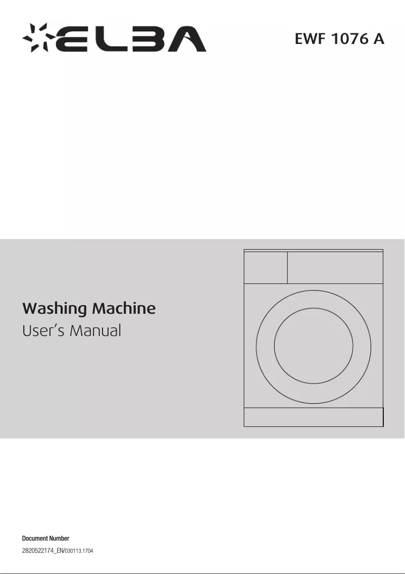 Image de la première page du manuel de l'appareil EWF 1076 A