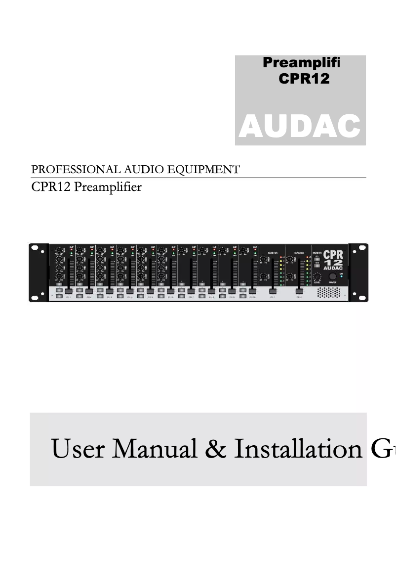 Page 1 de la notice Manuel utilisateur Audac CPR12