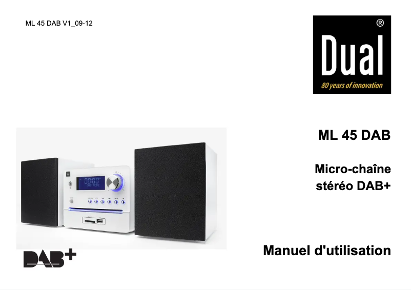 Page 1 de la notice Manuel utilisateur Dual ML 45 DAB