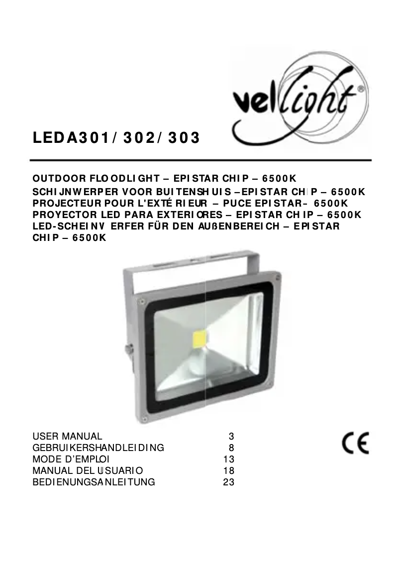 Imagen de la primera página del manual del dispositivo LEDA303