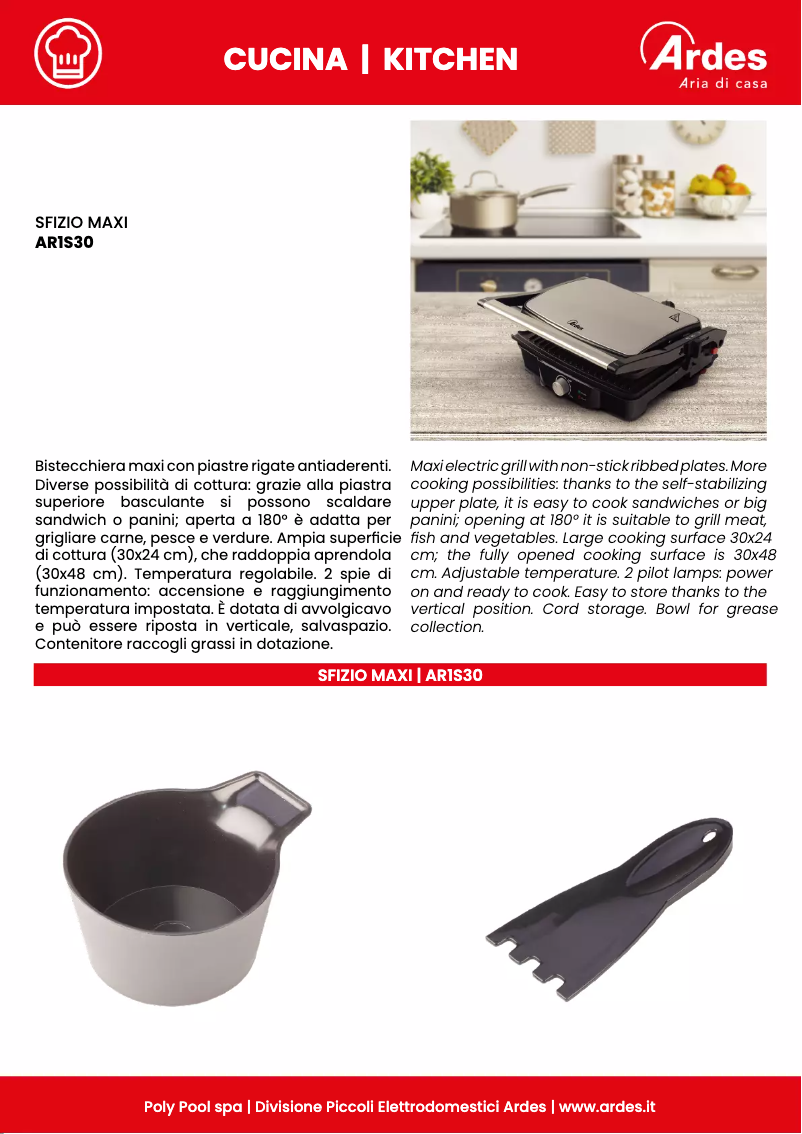 Image de la première page du manuel de l'appareil Sfizio Maxi AR1S30