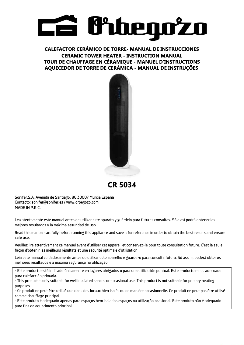 Image de la première page du manuel de l'appareil CR 5034