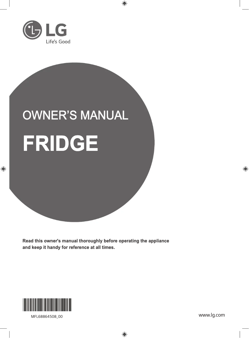 Page 1 de la notice Manuel utilisateur LG GR-F401ELNL