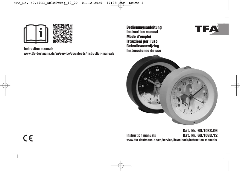 Page 1 de la notice Manuel utilisateur TFA 60.1033.06