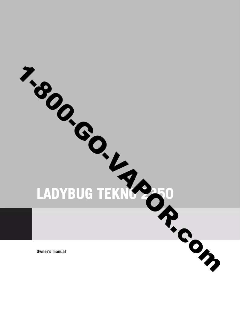 Page n°1 - Manuel utilisateur Vapor Tekno 2350