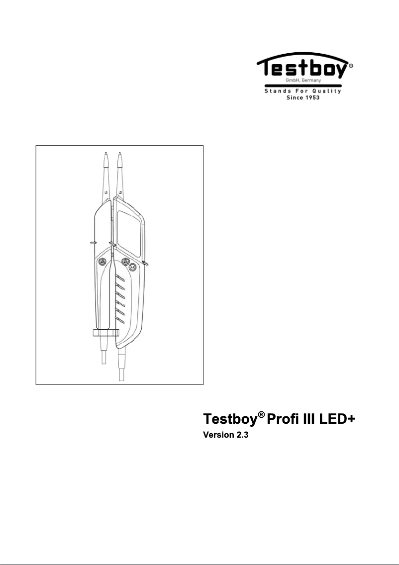 Page 1 de la notice Manuel utilisateur Testboy Profi III LED