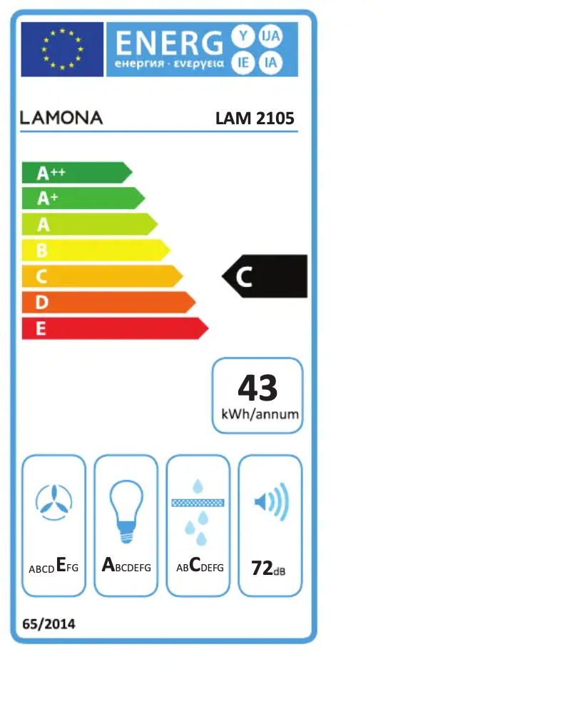 Página 1 del manual Etiqueta energética Lamona LAM2105