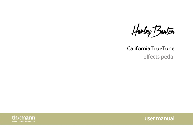 Image de la première page du manuel de l'appareil California TrueTone