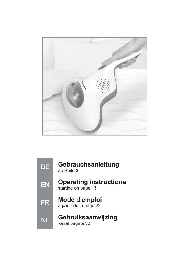 Page 1 de la notice Manuel utilisateur Cleanmaxx 03807