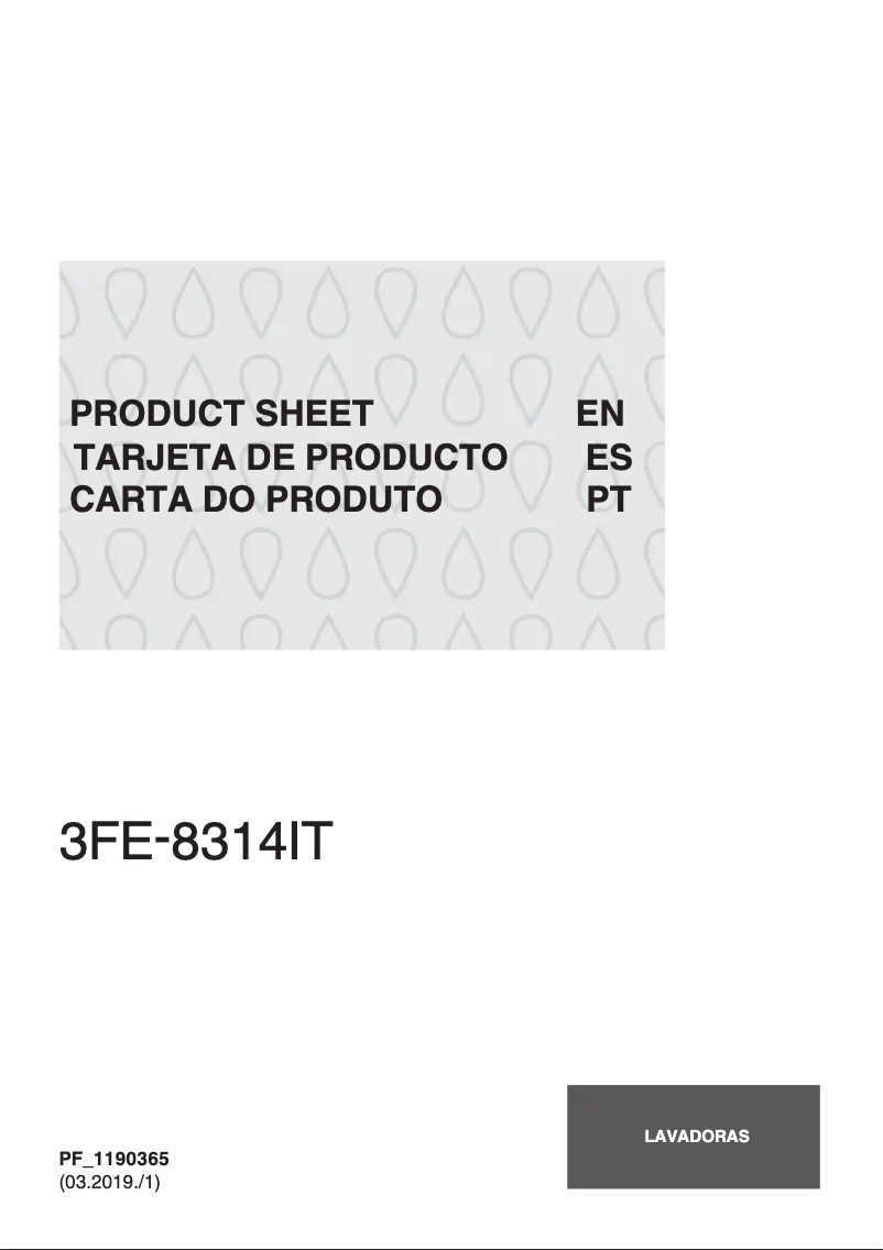 Página 1 del manual Ficha técnica Fagor 3FE-8314IT