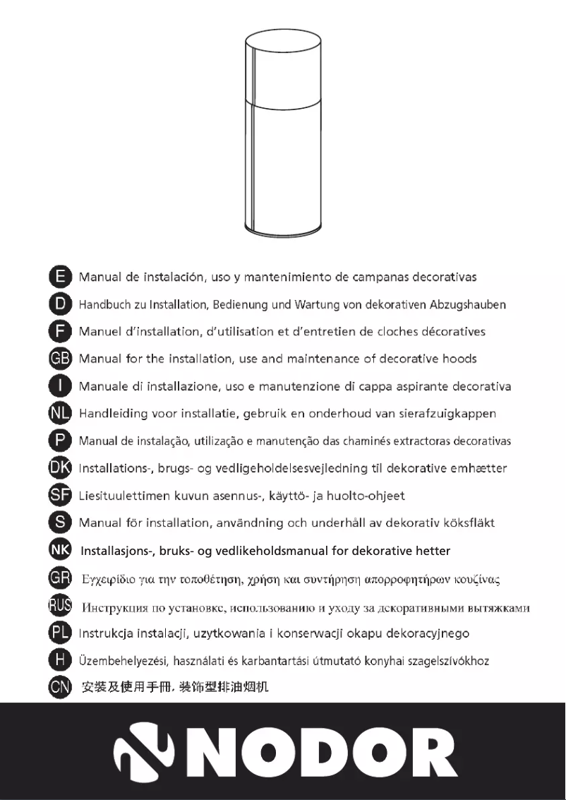 Página 1 del manual Manual de instrucciones Nodor Isla Sol