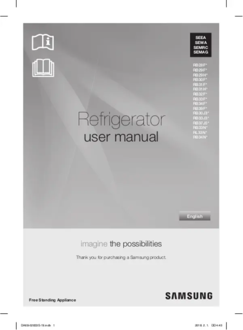Image de la première page du manuel de l'appareil RB34FWRNDSA