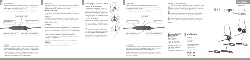 Página 1 del manual Manual de usuario freeVoice SoundPro 410 UC Duo
