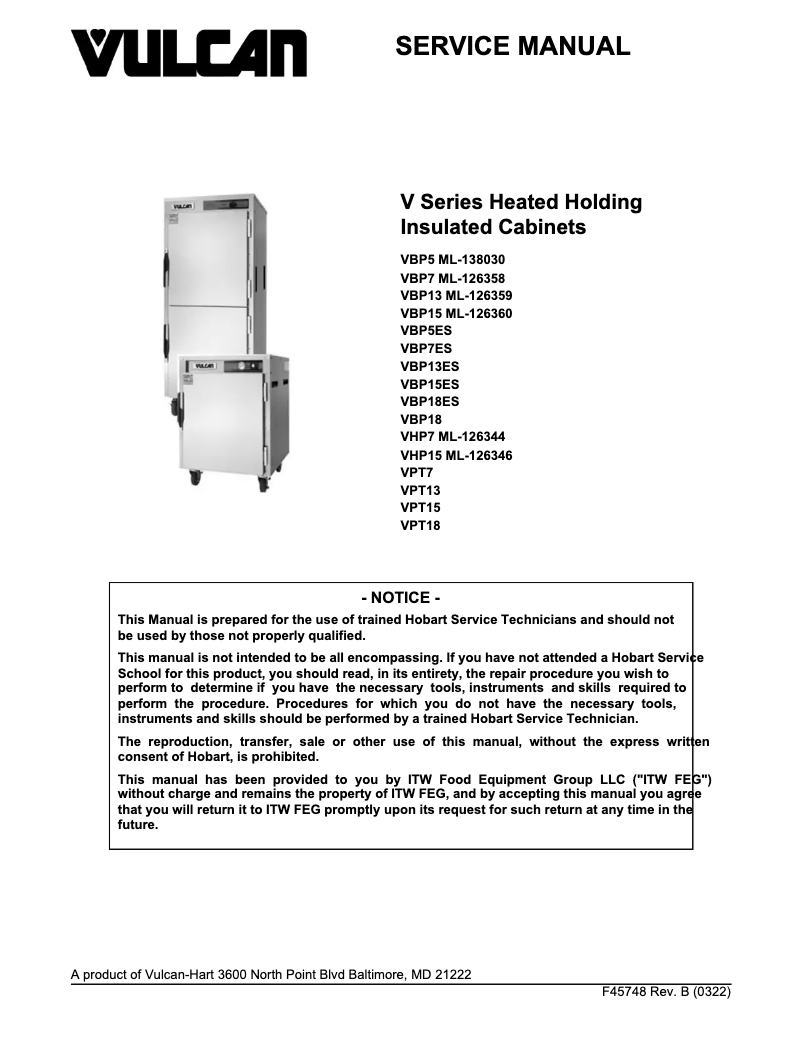 Page n°1 - Manuel utilisateur Vulcan VHP7