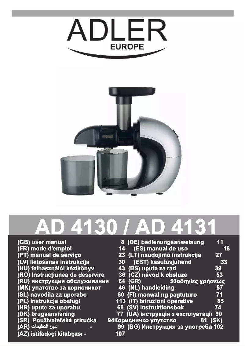 Página 1 del manual Manual de usuario Adler AD 4131