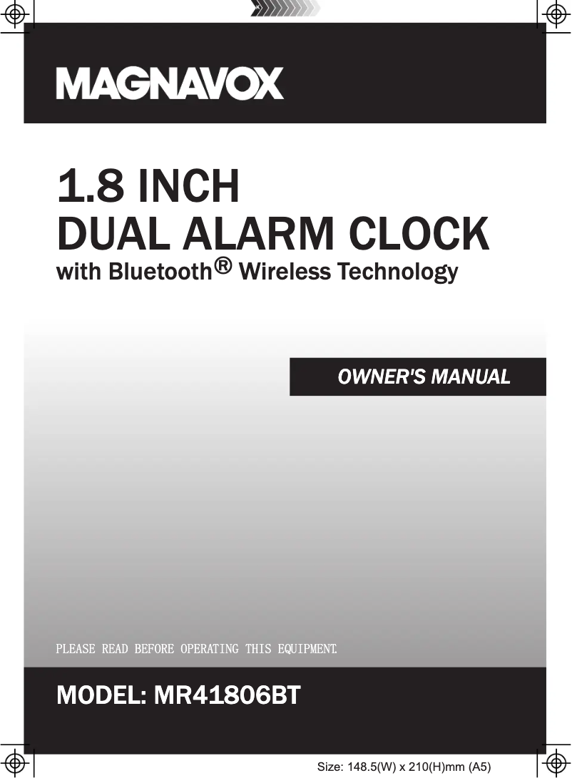 Page 1 de la notice Manuel utilisateur Magnavox MR41806BT