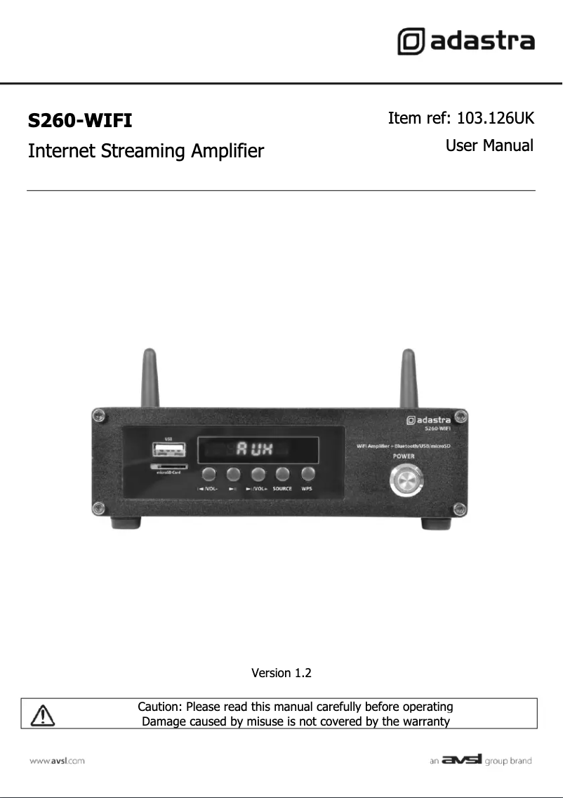 Image de la première page du manuel de l'appareil S260-WIFI