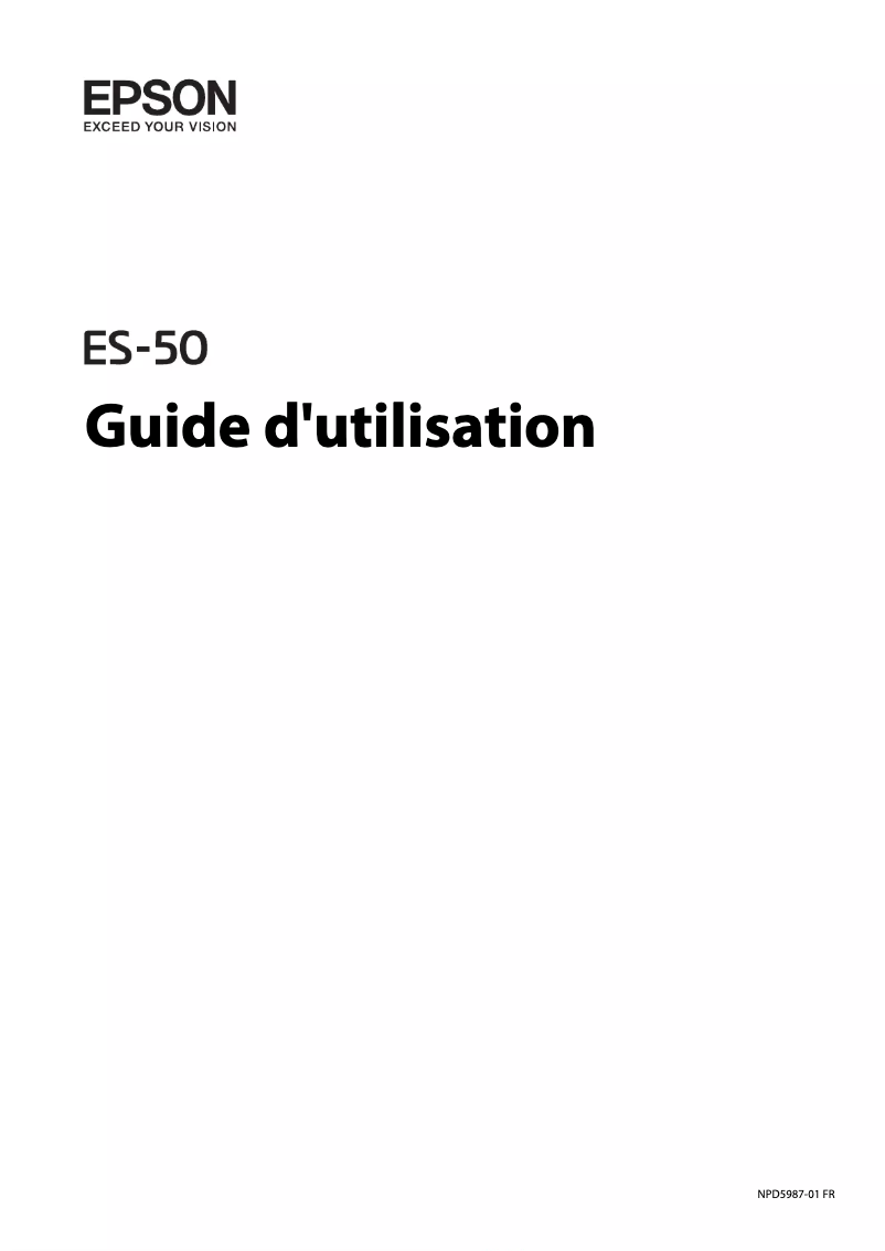 Image de la première page du manuel de l'appareil WorkForce ES-50