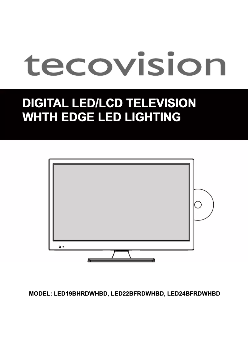 Page 1 de la notice Manuel utilisateur Tecovision LED22BFRDWHBD
