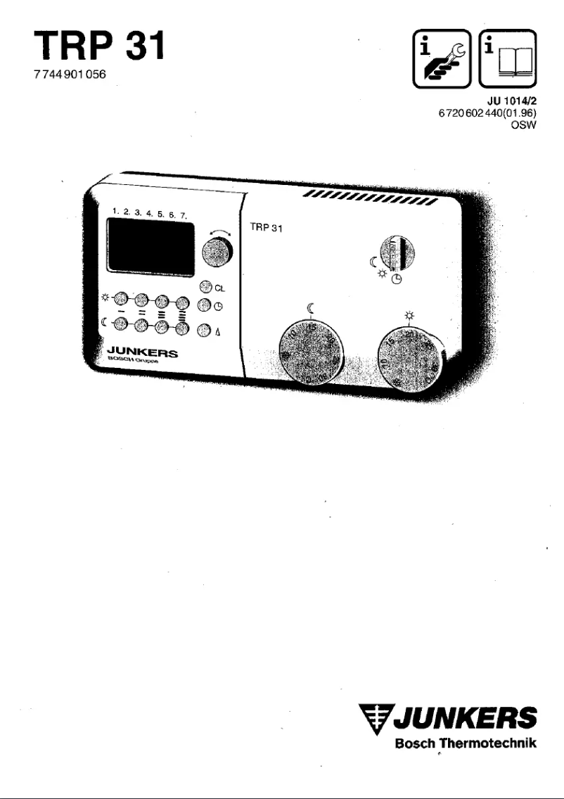 Page 1 de la notice Manuel utilisateur Junkers TRP 31