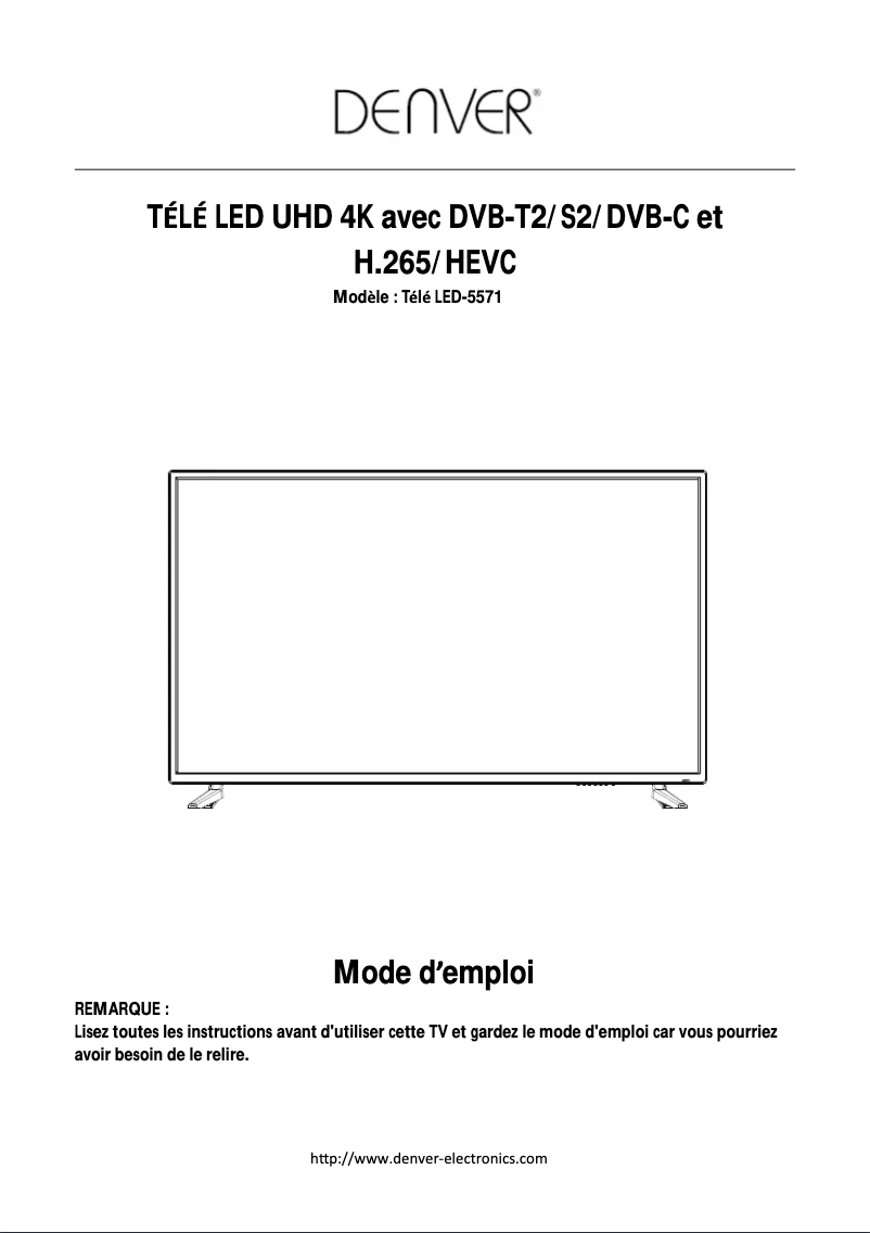 Page 1 de la notice Manuel utilisateur Denver LED-5571