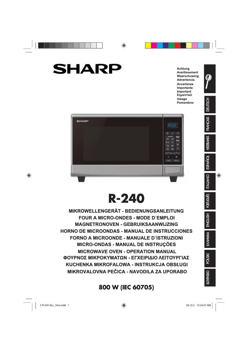 Image de la première page du manuel de l'appareil R-240 IN