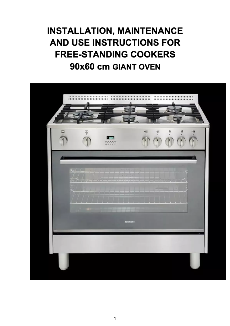 Image de la première page du manuel de l'appareil BAF90EG