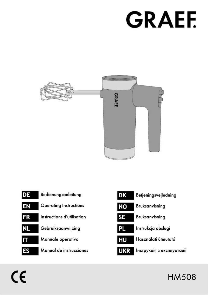 Page n°1 - Manuel utilisateur Graef HM508