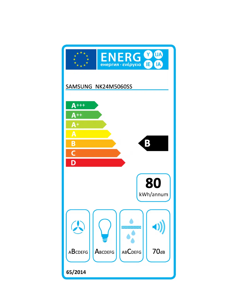 Page n°1 - Label énergétique Samsung NK24M5060SS