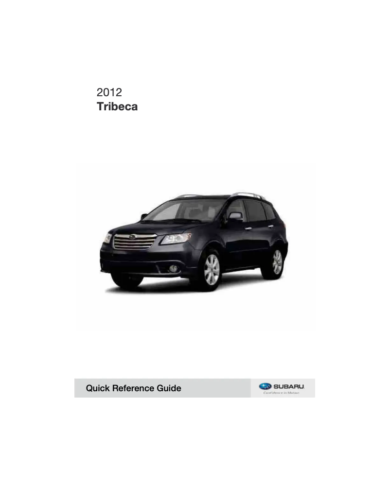 Page n°1 - Manuel utilisateur Subaru Tribeca (2013)